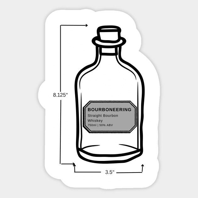 Bottle Engineering Drawing Sticker by Bourbon_In_College